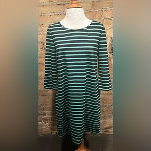 GAP Kelly Green and Black Striped Midi Dress